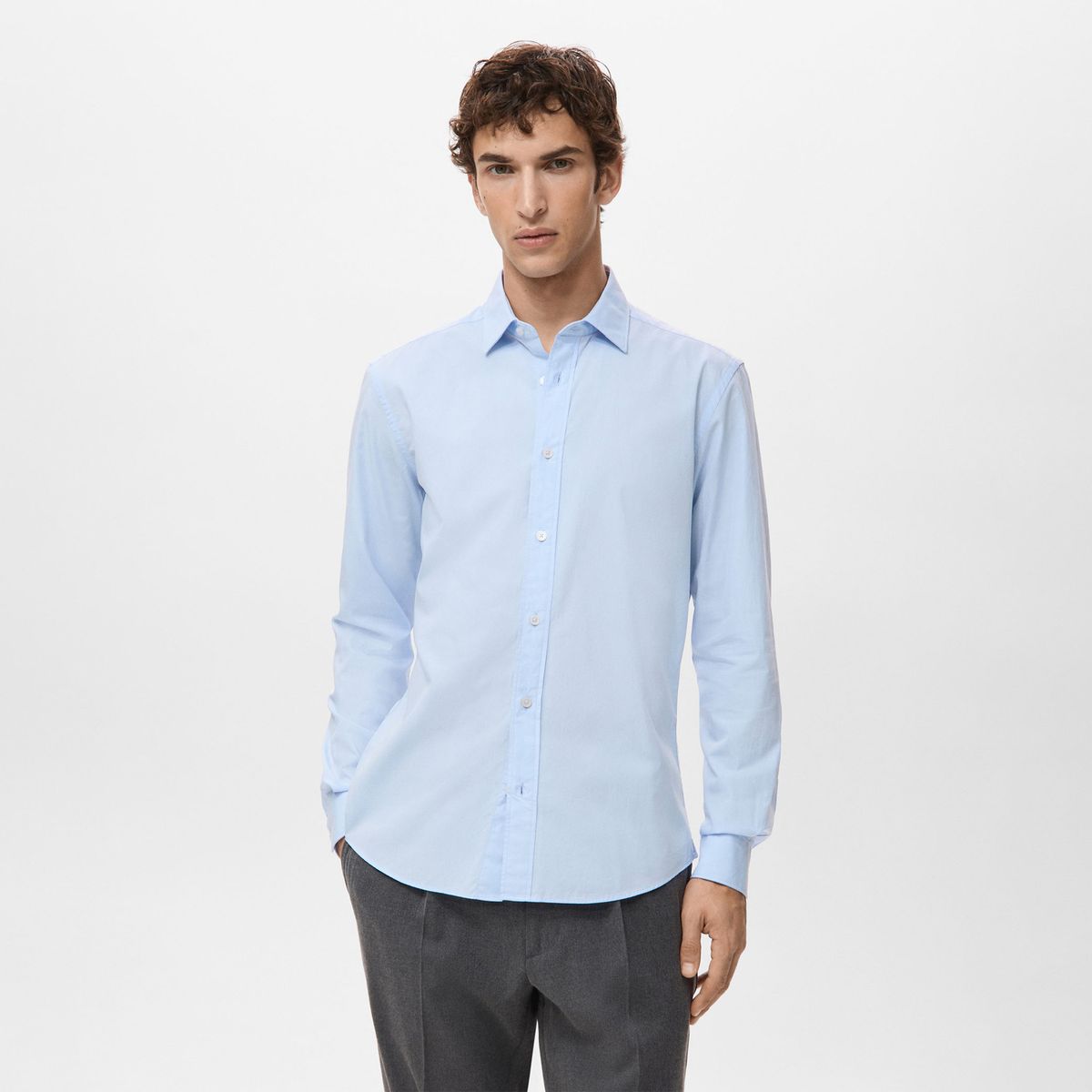 MANGO - Camisa 100% Algodón Regular Fit Mango Man