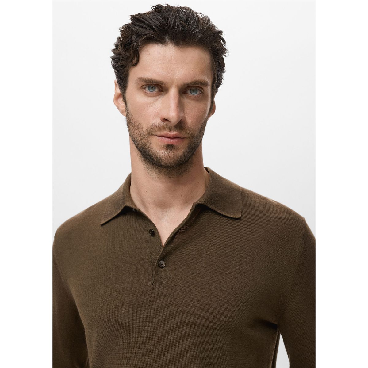 MANGO - Polo Manga Larga Hombre Mango