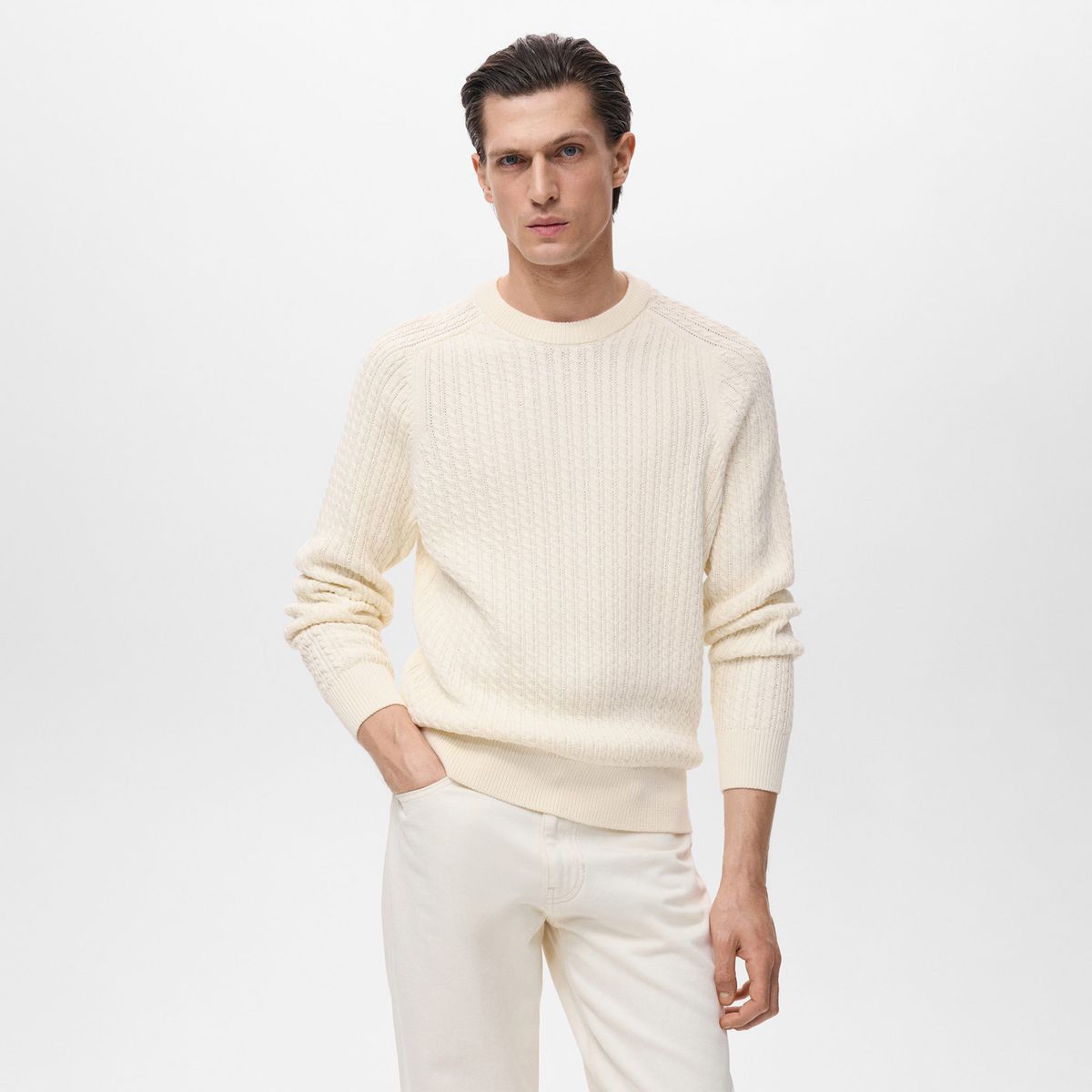 MANGO - Chompa 100% Algodón Casual Mango Man