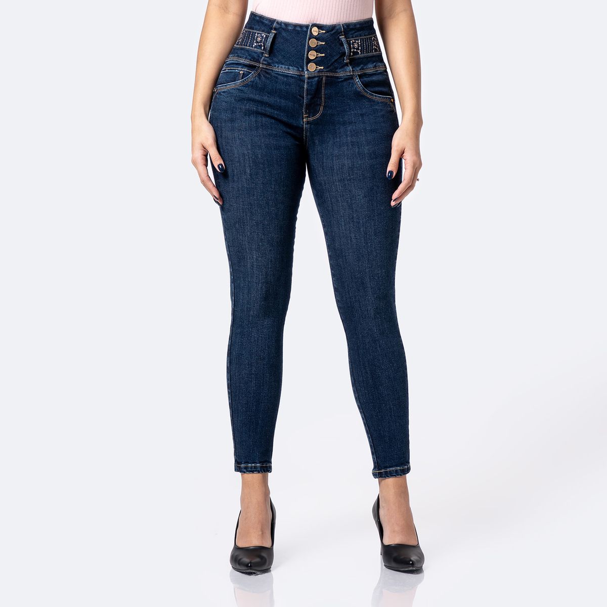 PIONIER - Jean Skinny Mujer Tiro Alto Pionier 