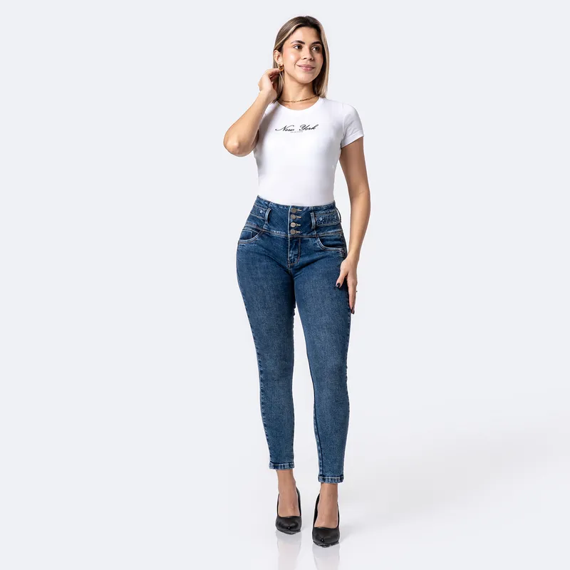 PIONIER - Jean Skinny Mujer Tiro Alto Pionier 