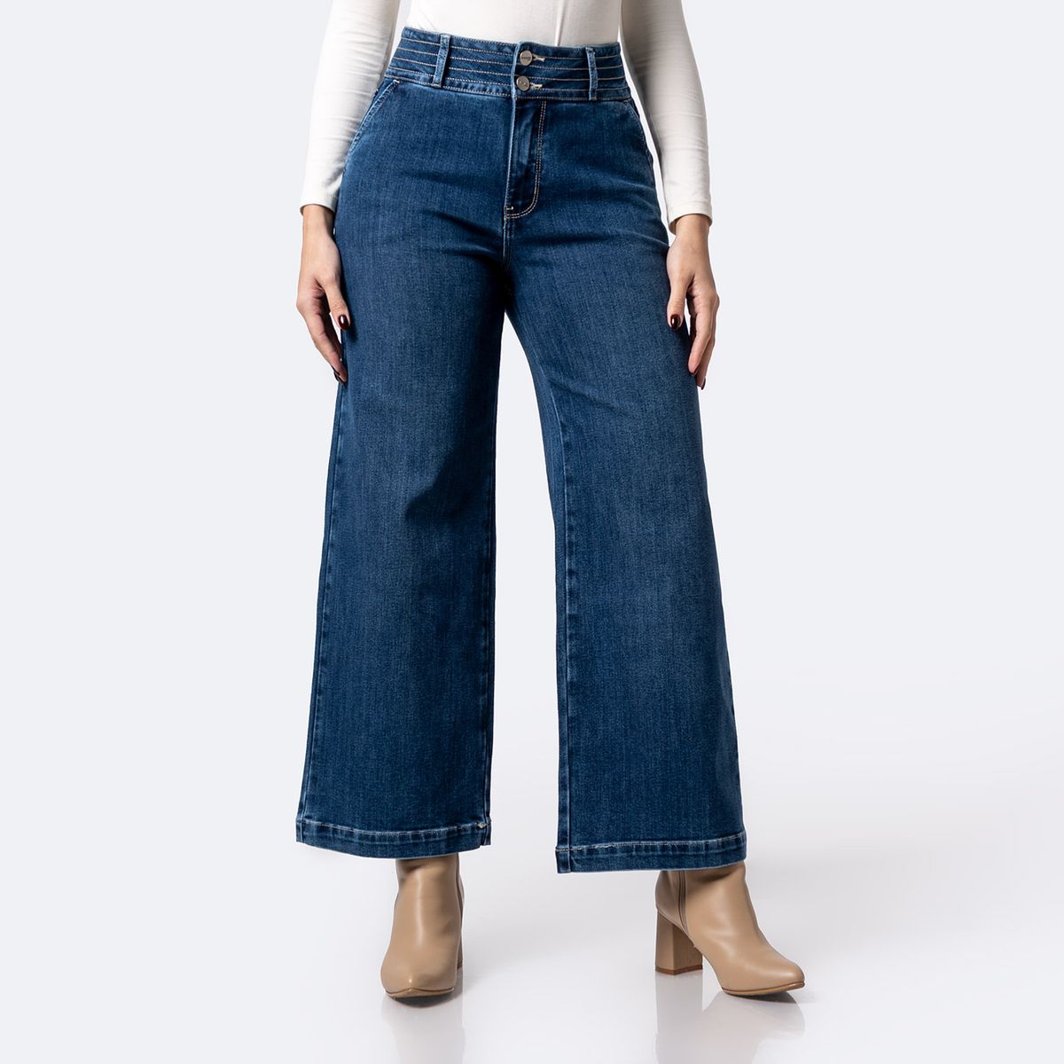 PIONIER - Jean Wide Leg Tiro Alto Mujer  Pionier 