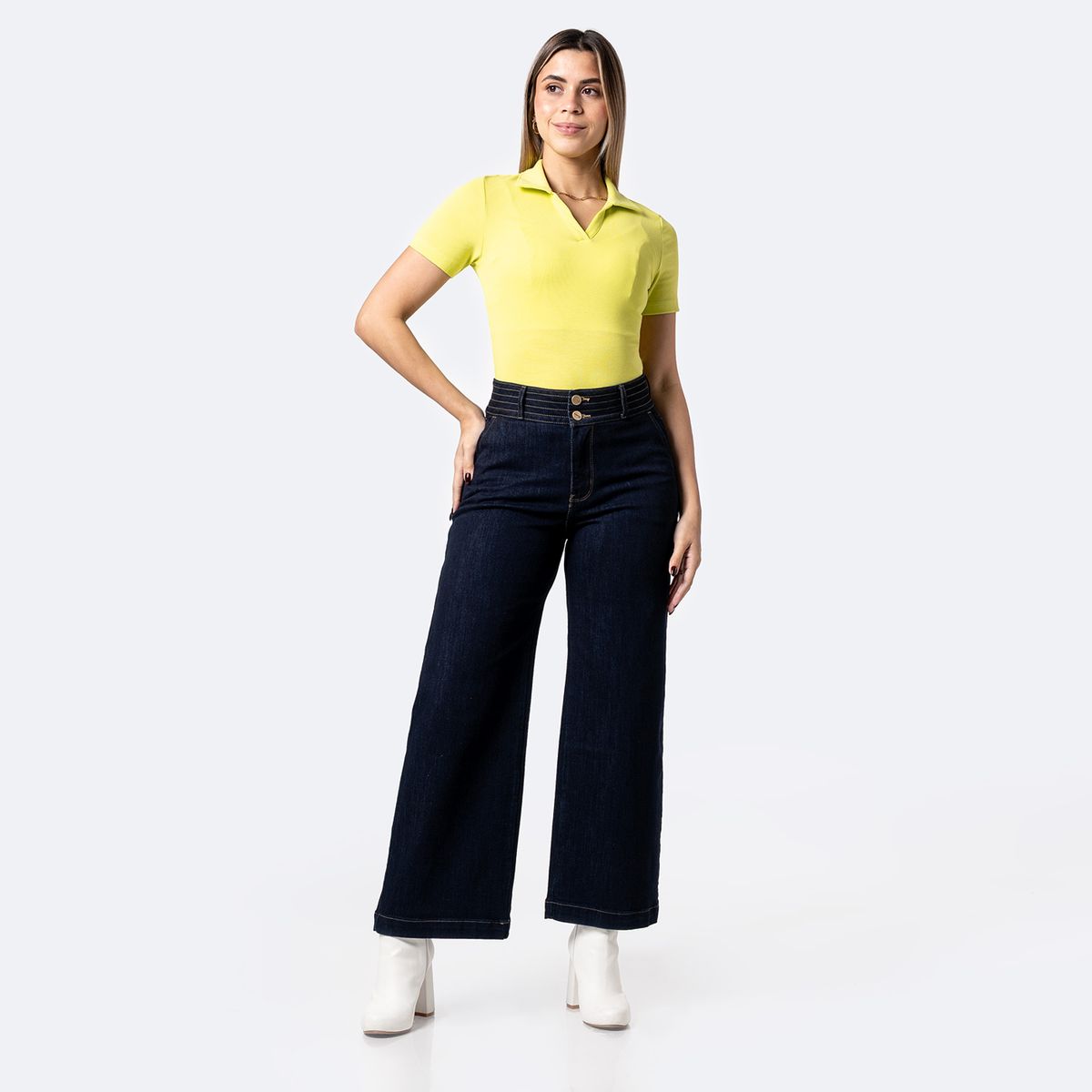 PIONIER - Jean Wide Leg Tiro Alto Mujer  Pionier 