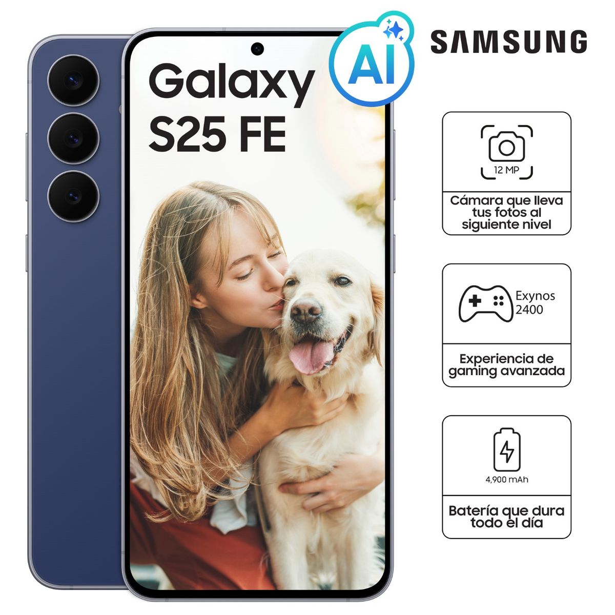 SAMSUNG - Celular Galaxy S25 Fe 256gb White