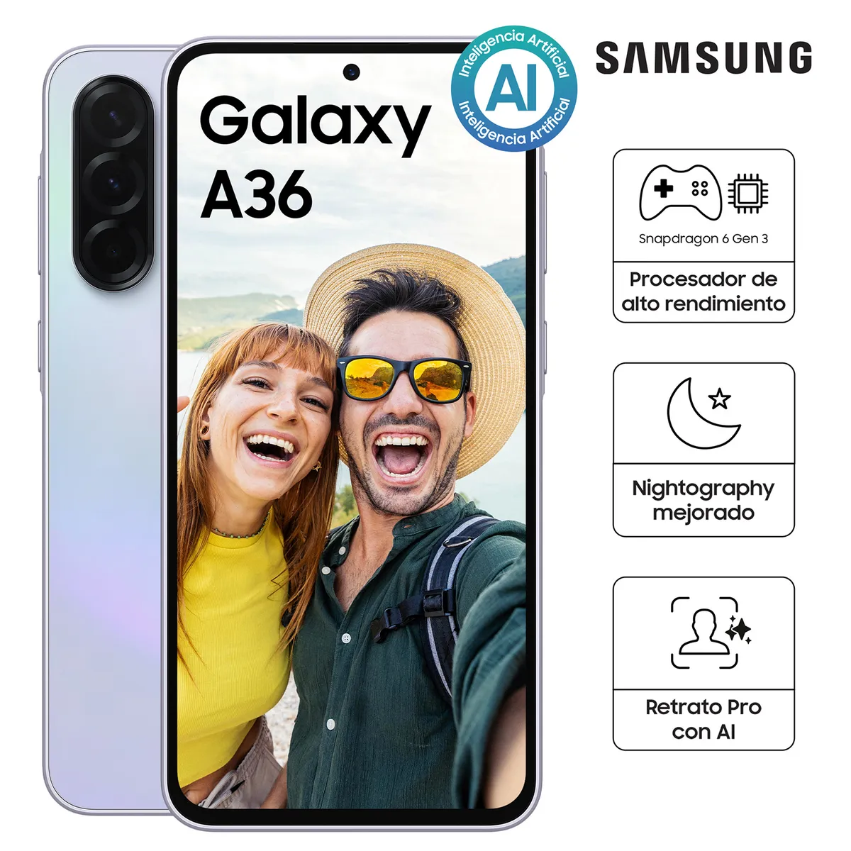SAMSUNG - Celular Galaxy A36 5g 256gb Light Violet