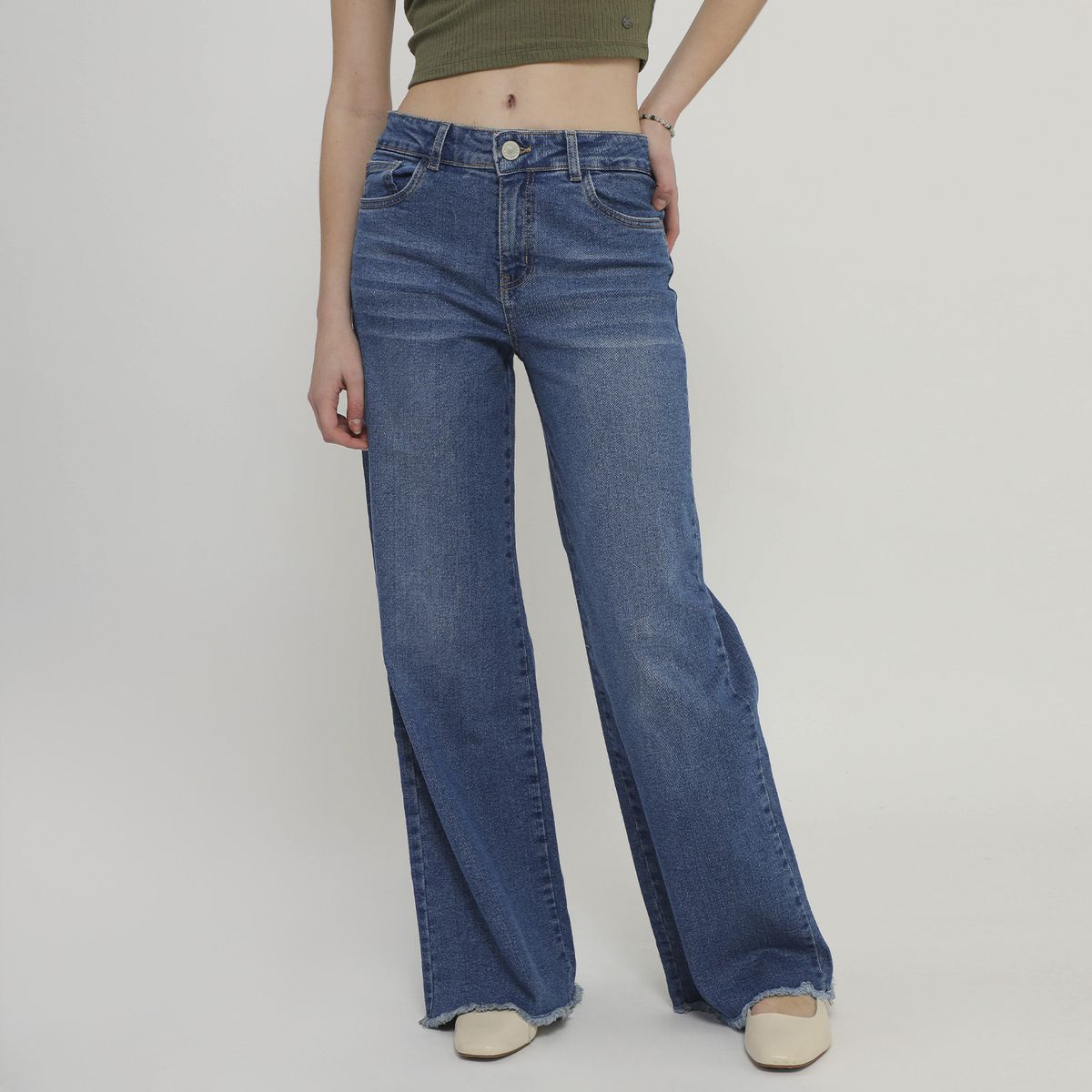 DOO AUSTRALIA - Jean Wide Leg Tiro Medio Mujer Doo Australia