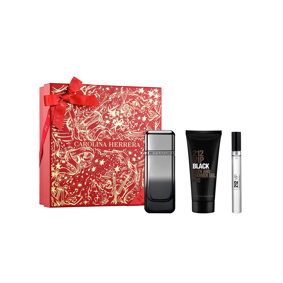 CAROLINA HERRERA - Set Carolina Herrera 212 Vip Black Elixir Edp 100ml+ Shower Gel 100ml+mini