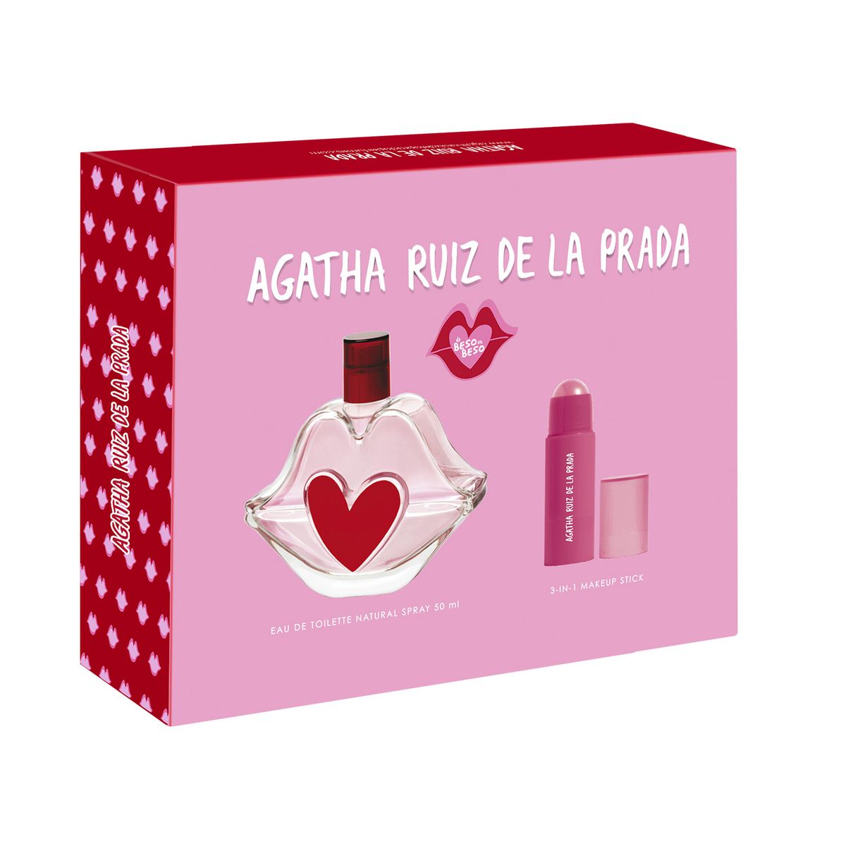 AGATHA RUIZ DE LA PRADA - Set Agatha Ruiz De La Prada De Beso En Beso Edt 100ml + 3 En 1 Make Up Stick