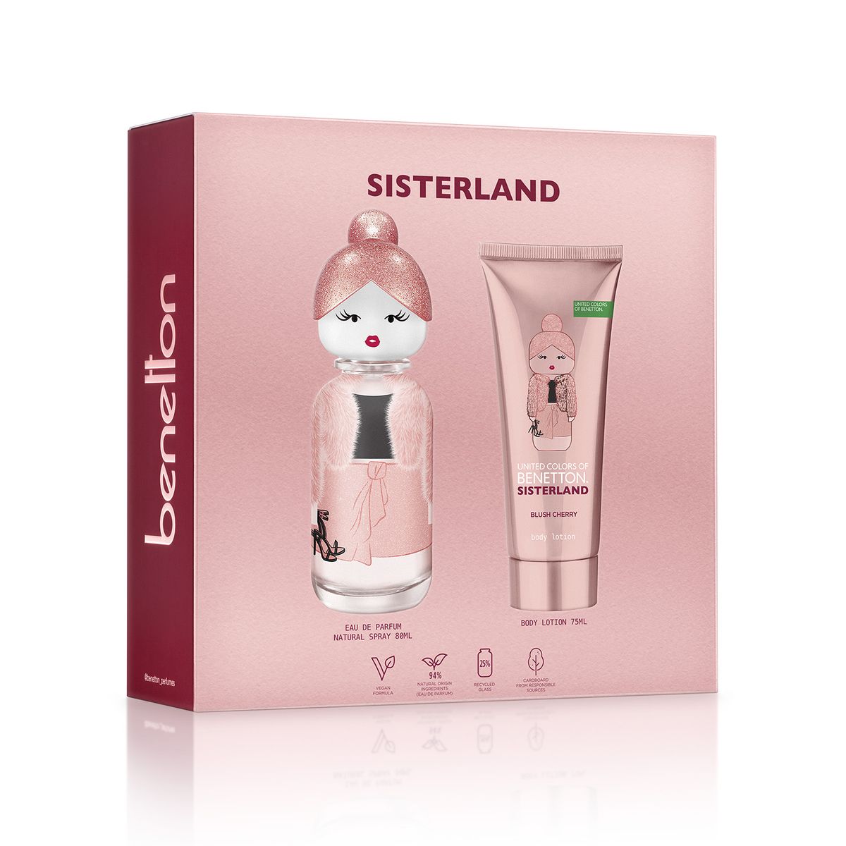 BENETTON - Set Benetton Sisterland Blush Cherry Edp 80ml+ Body Lotion 75ml