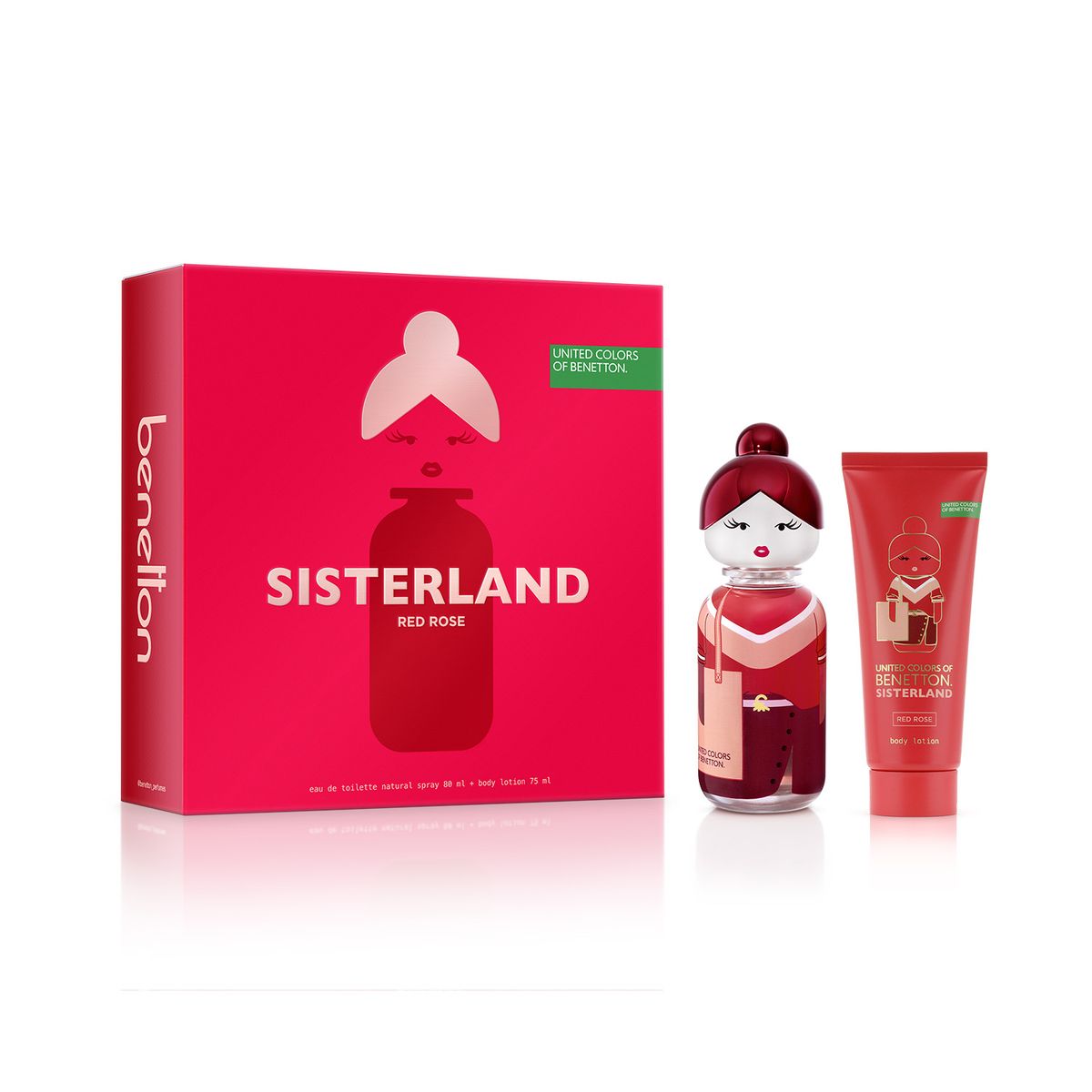 BENETTON - Set Benetton Sisterland Red Rose Edt 80ml + Body Lotion 75ml