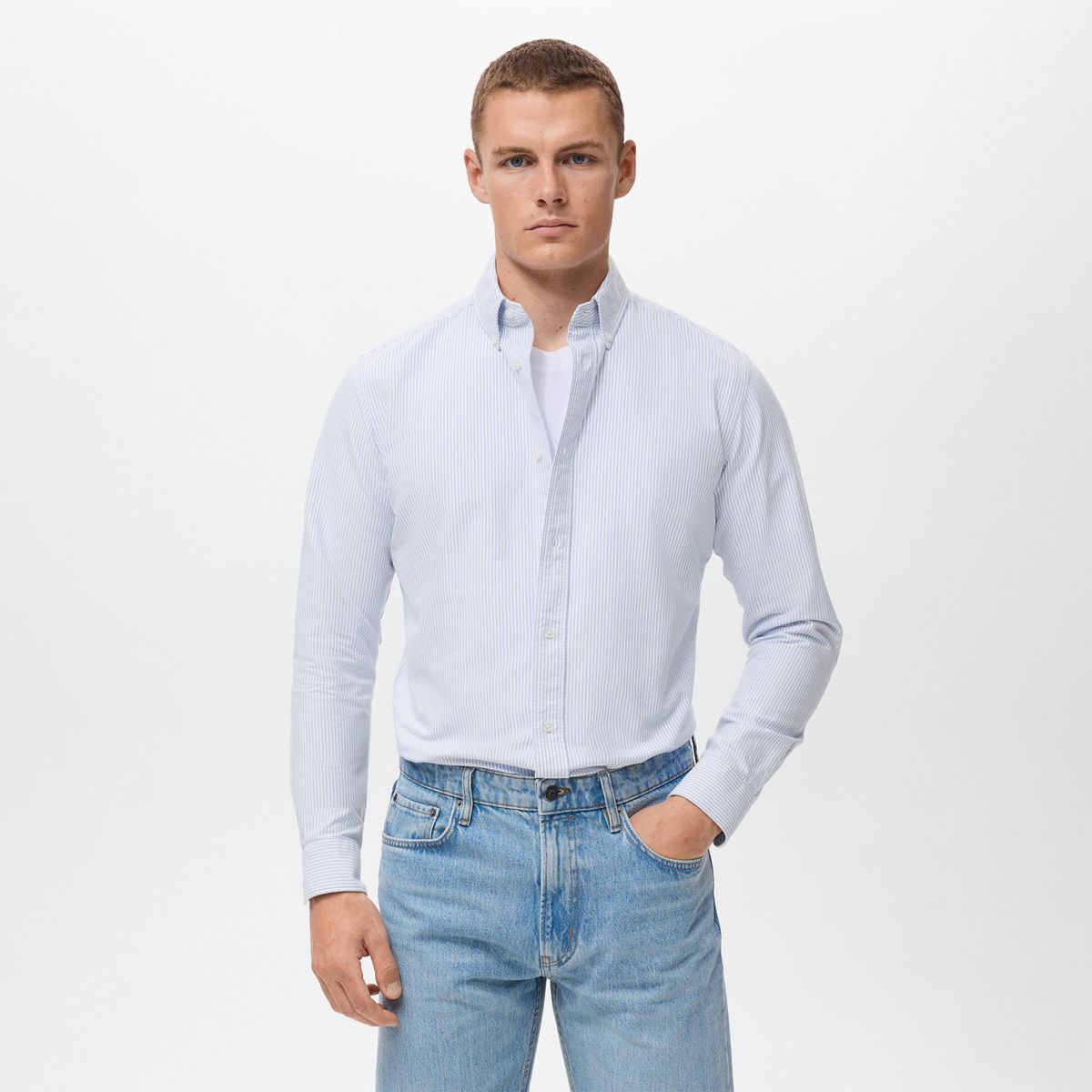 MANGO - Camisa 100% Algodón Rayas Kodak Man