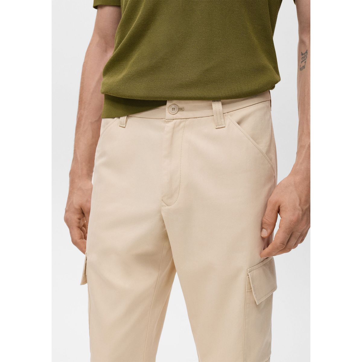 MANGO - Pantalón Cargo Algodón Lyocell Man