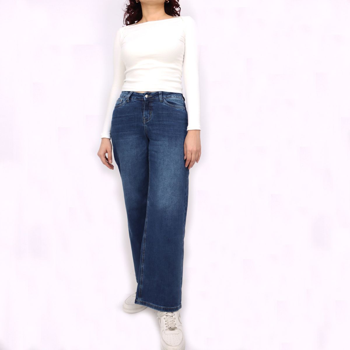 KAYRA POBLET - Jean Wide Leg Tiro Bajo Mujer Kayra Poblet