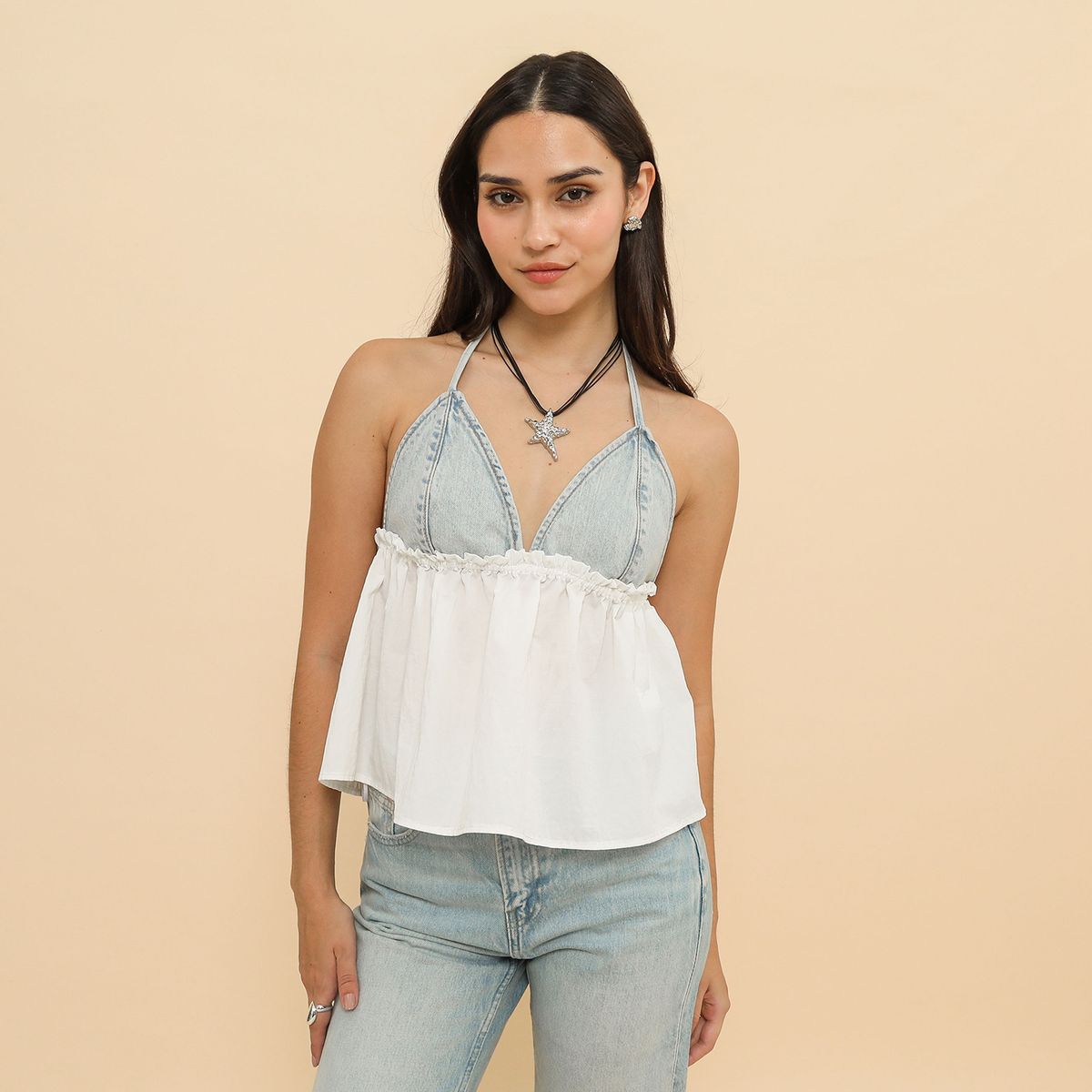 SYBILLA - Top Denim Mujer Sybilla