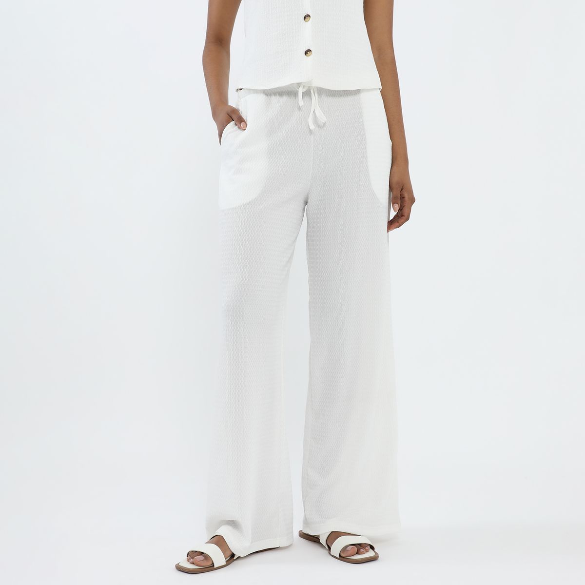 ELLE - Pantalón Tiro Medio Mujer Elle