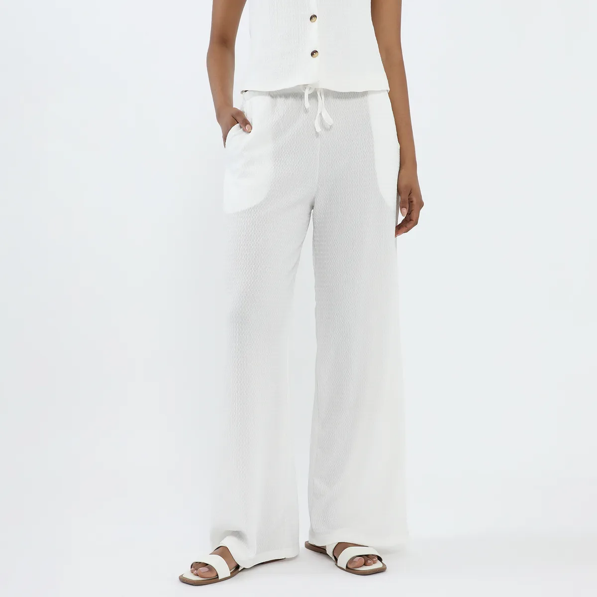 ELLE - Pantalón Tiro Medio Mujer Elle