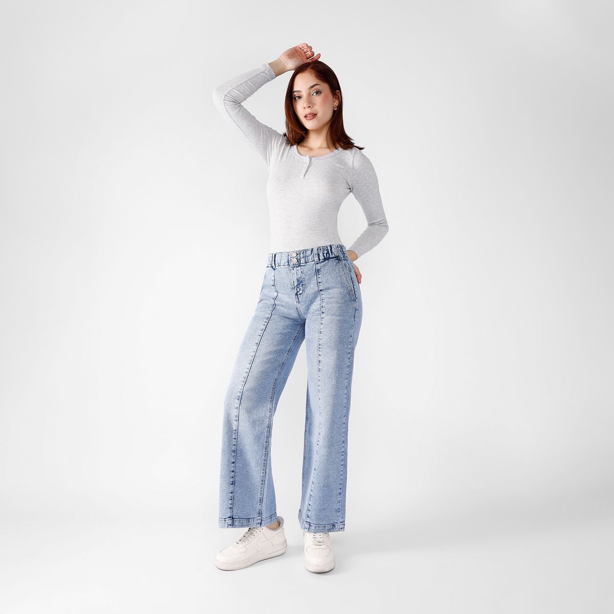 KANSAS - Jean Wide Leg Tiro Alto Mujer Kansas