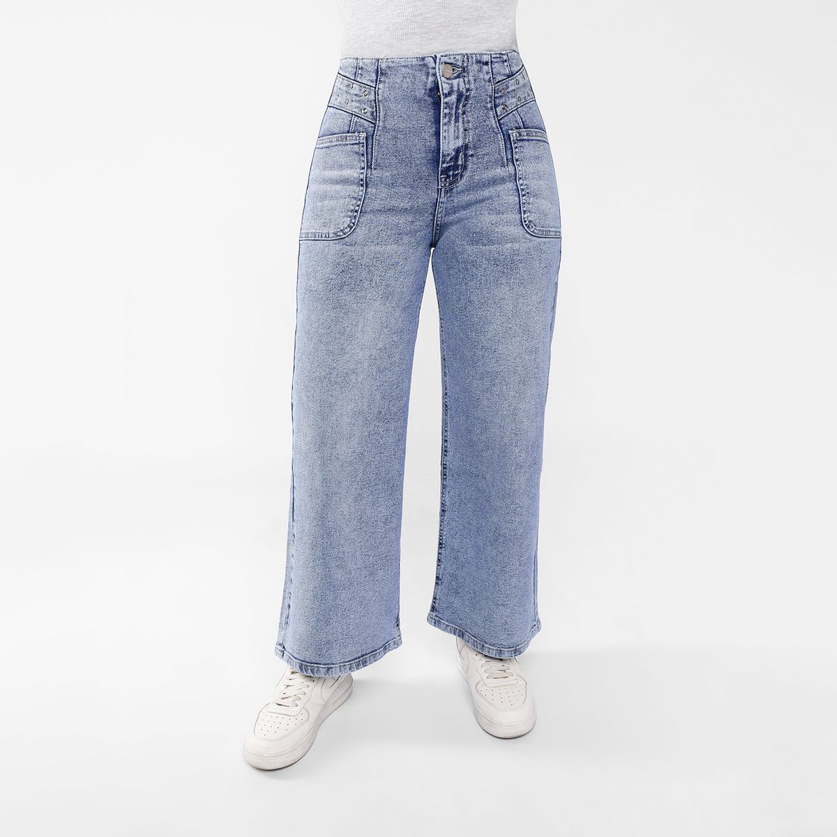 KANSAS - Jean Wide Leg Tiro Alto Mujer Kansas