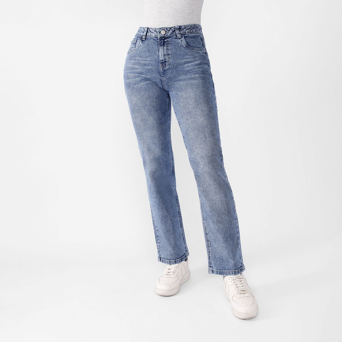 KANSAS - Jean Straight Tiro Alto Mujer Kansas