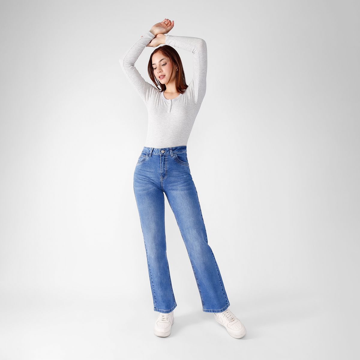 KANSAS - Jean Straight Tiro Alto Mujer Kansas