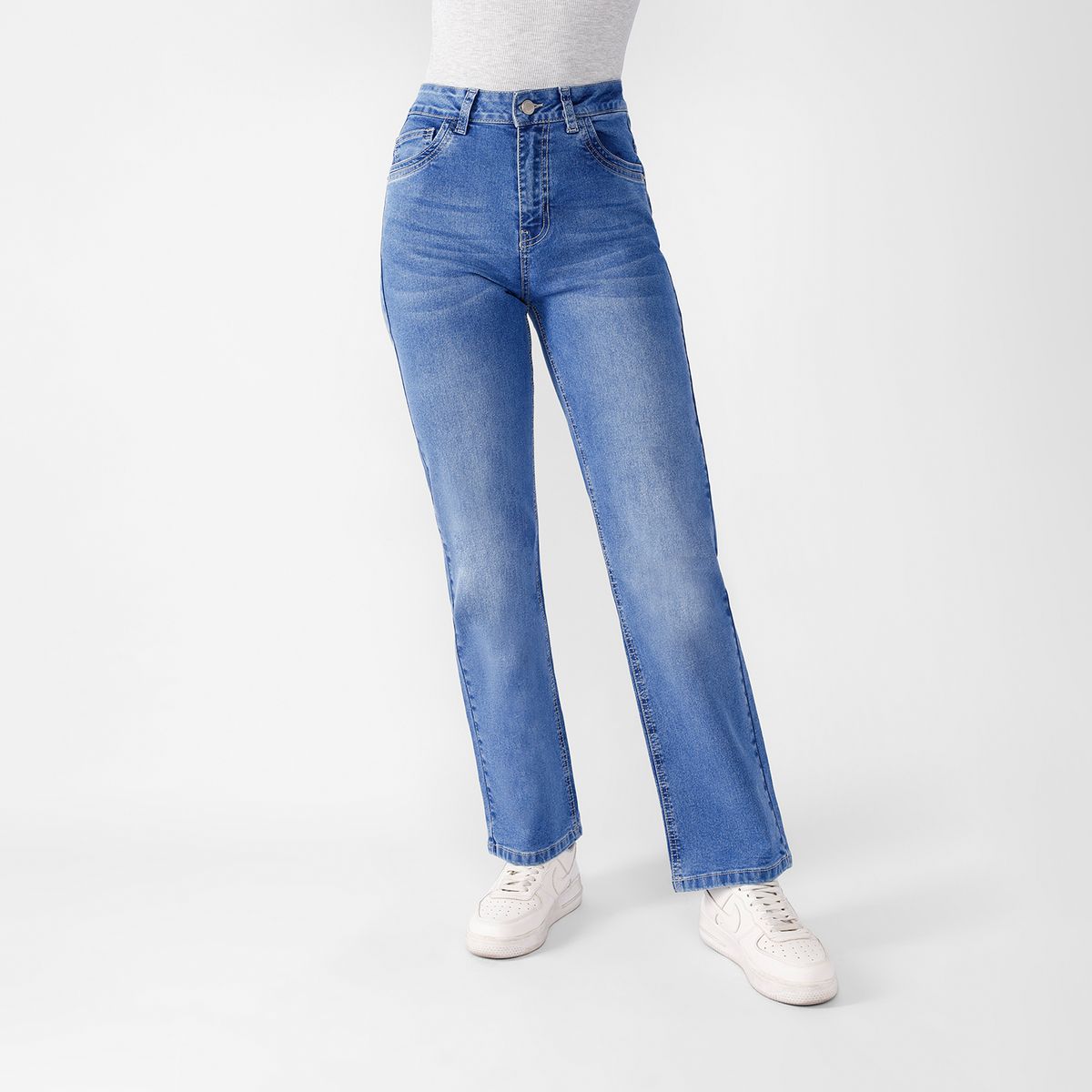 KANSAS - Jean Straight Tiro Alto Mujer Kansas