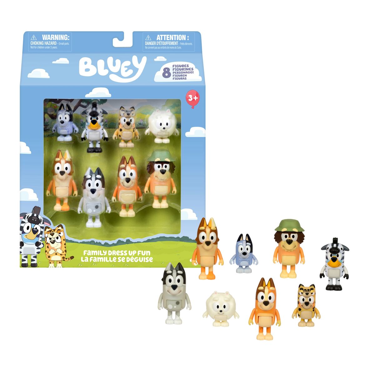 BLUEY - Figuras Disfrazadas Pack X8 Bluey