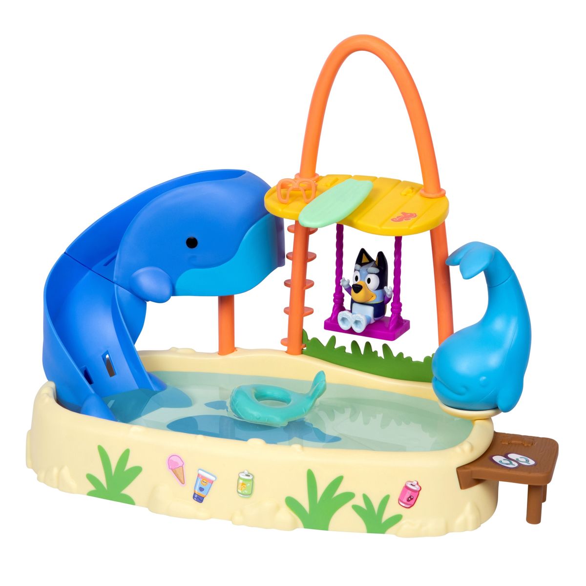 BLUEY - Set Parque Acuatico Ballenas Y Figura Con Cambio De Color Bluey