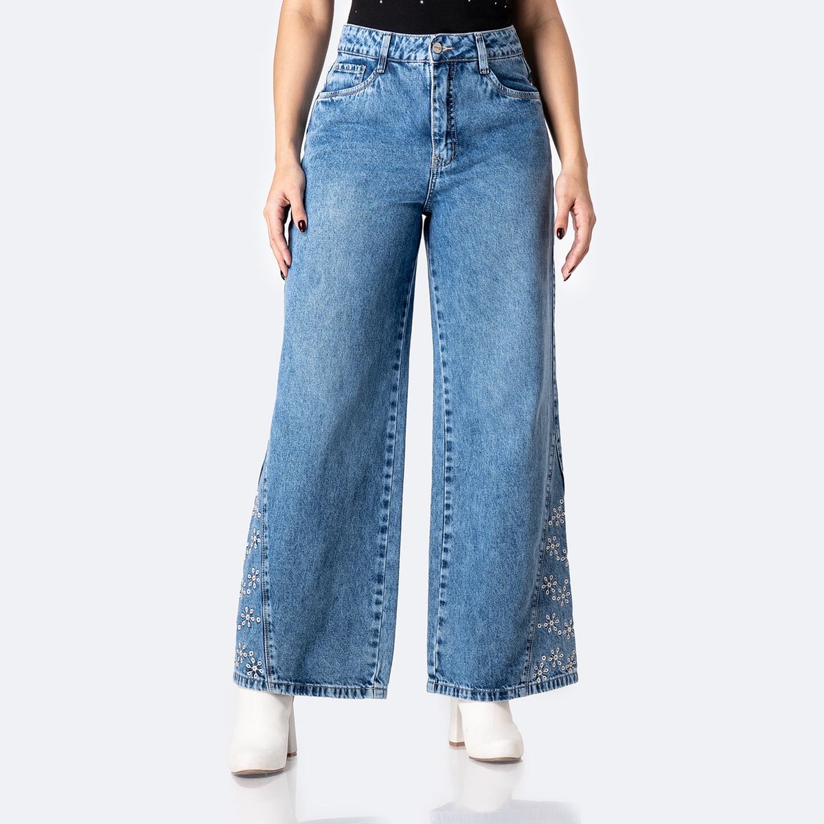 PIONIER - Jean Wide Leg Tiro Alto Mujer Pionier