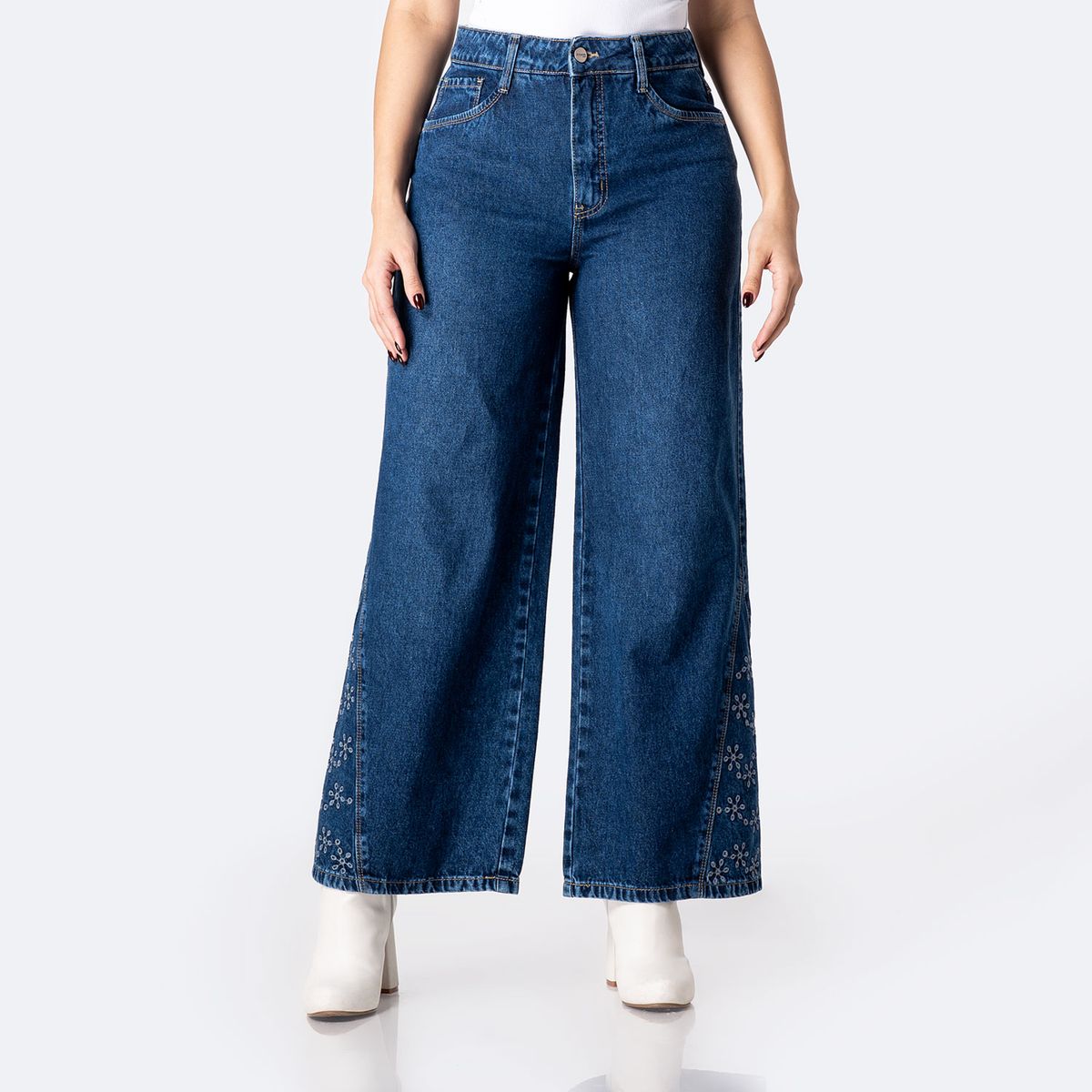 PIONIER - Jean Wide Leg Tiro Alto Mujer Pionier