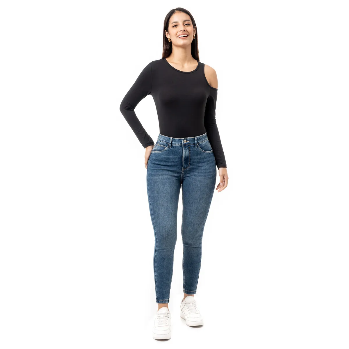 PIONIER - Jean Skinny Tiro Alto Mujer Pionier