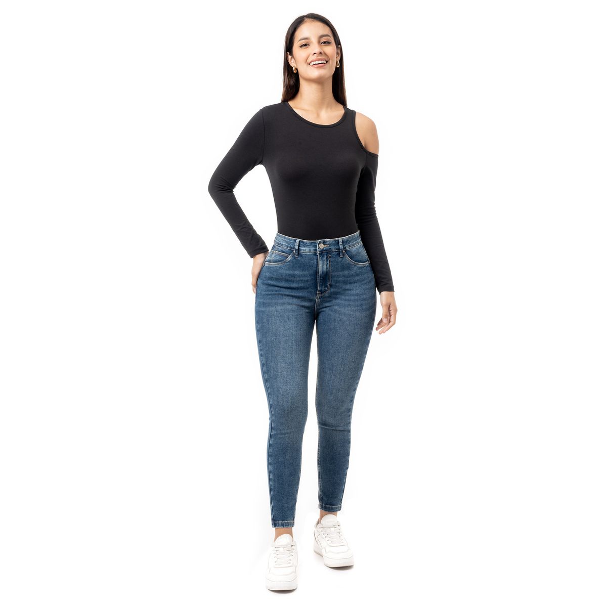 PIONIER - Jean Skinny Tiro Alto Mujer Pionier