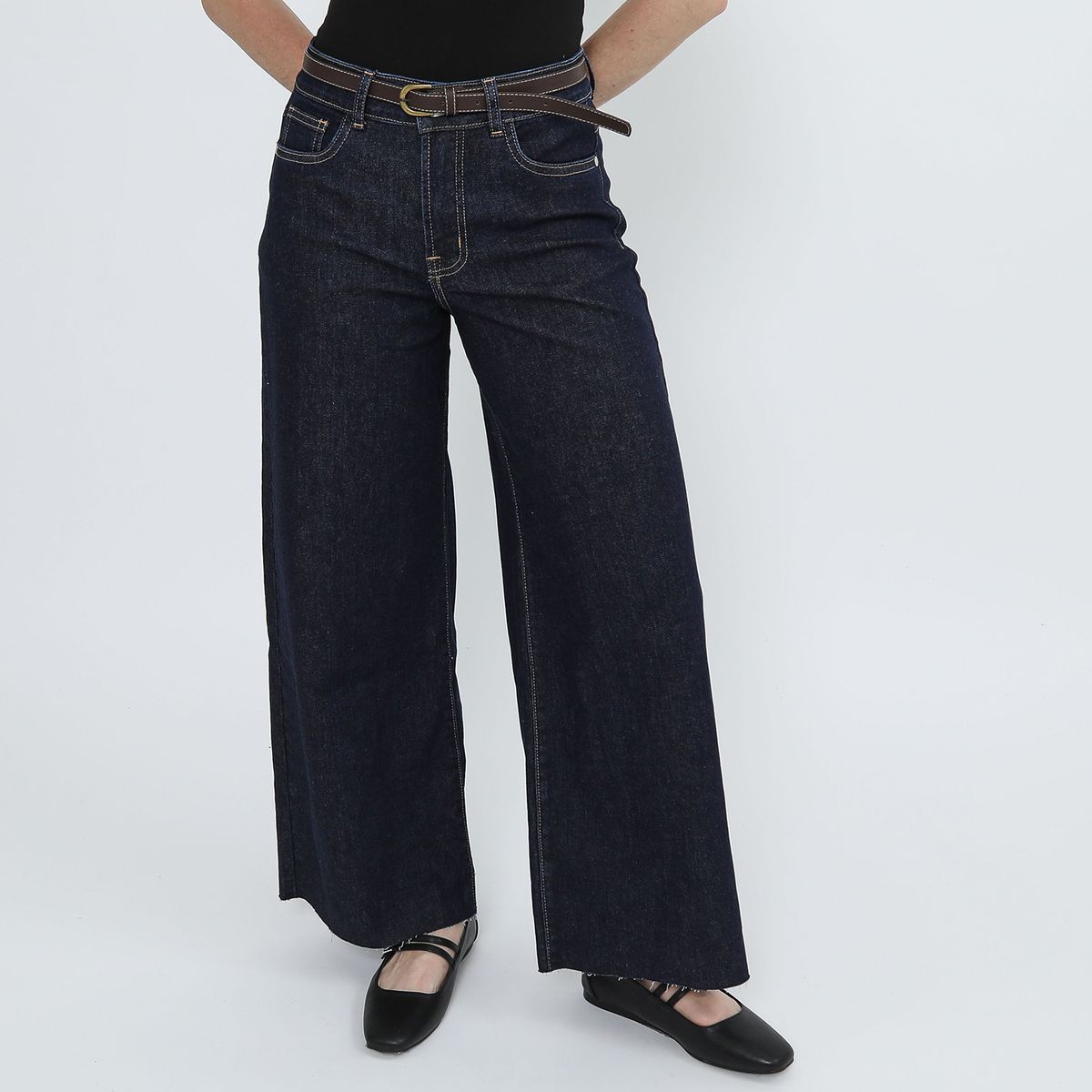 AMERICAN ABBEY - Jean Wide Leg Tiro Medio Mujer American Abbey