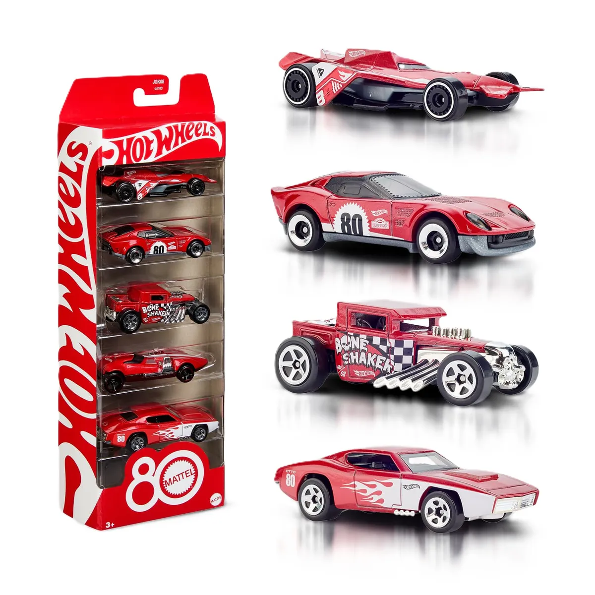 HOT WHEELS - Hot Wheels Paquete De 5 Autos Mattel 80 Aniversario