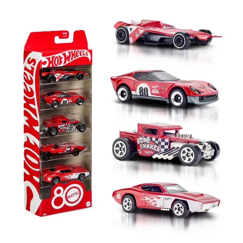 HOT WHEELS - Hot Wheels Paquete De 5 Autos Mattel 80 Aniversario