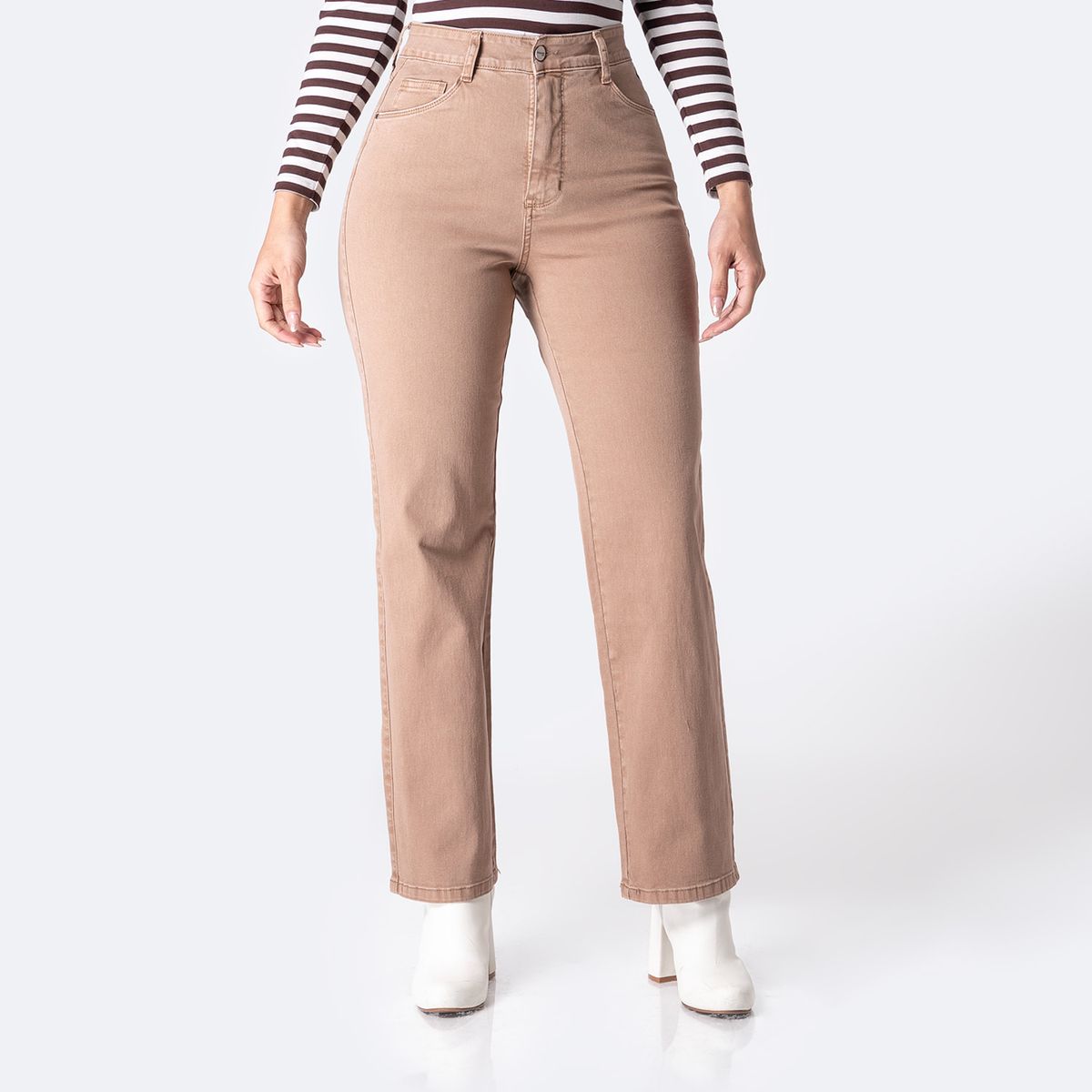 PIONIER - Pantalón Straight Tiro Alto Mujer Pionier