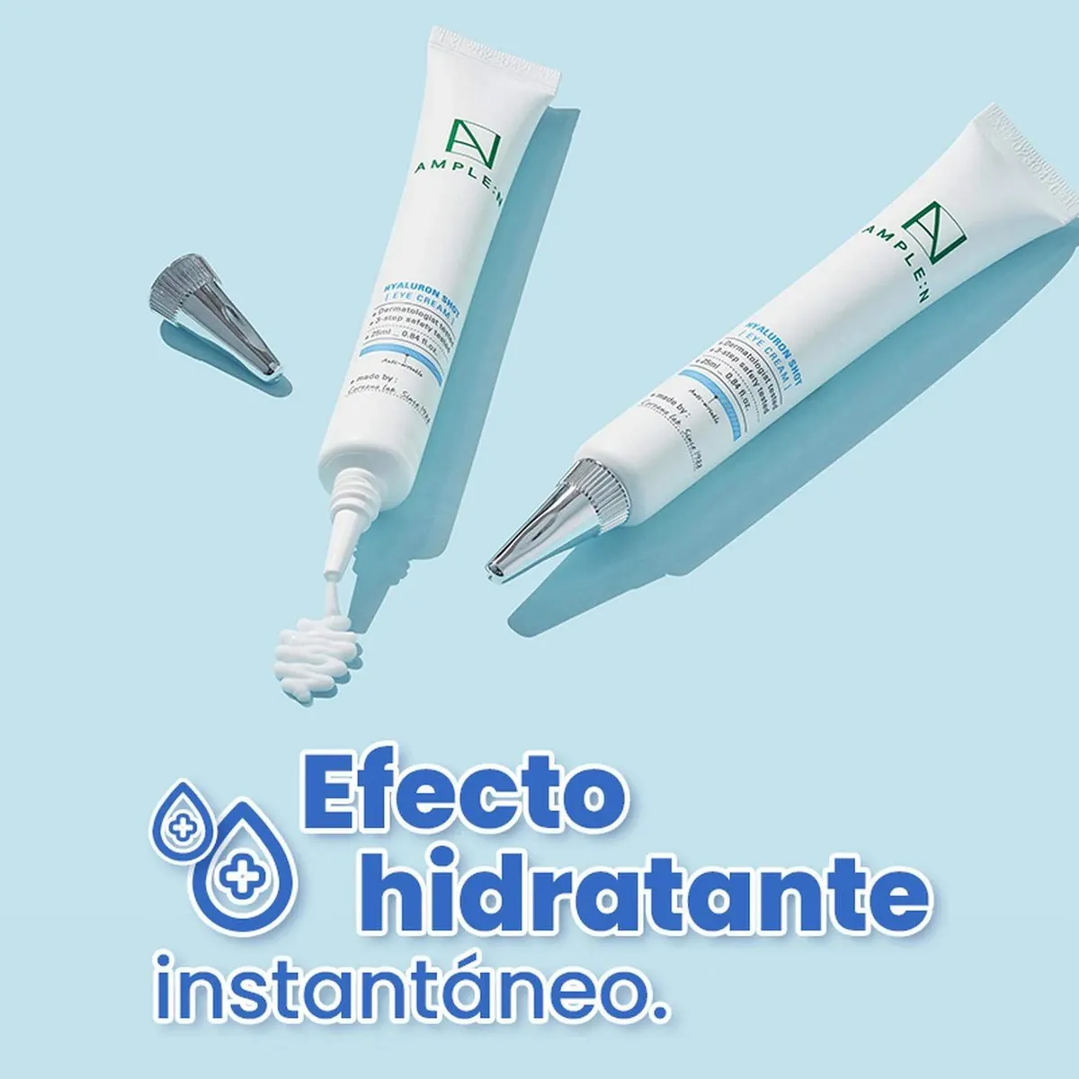AMPLEN - Crema de Ojos Hidratante con Ácido Hialurónico y Caviar 