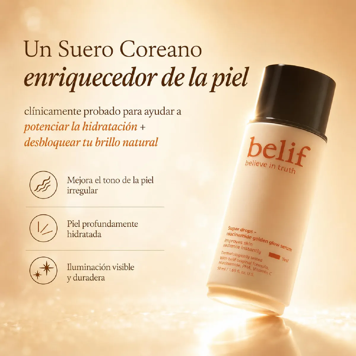 BELIF - Suero Iluminador Glow con Vitamina C y Niacinamida