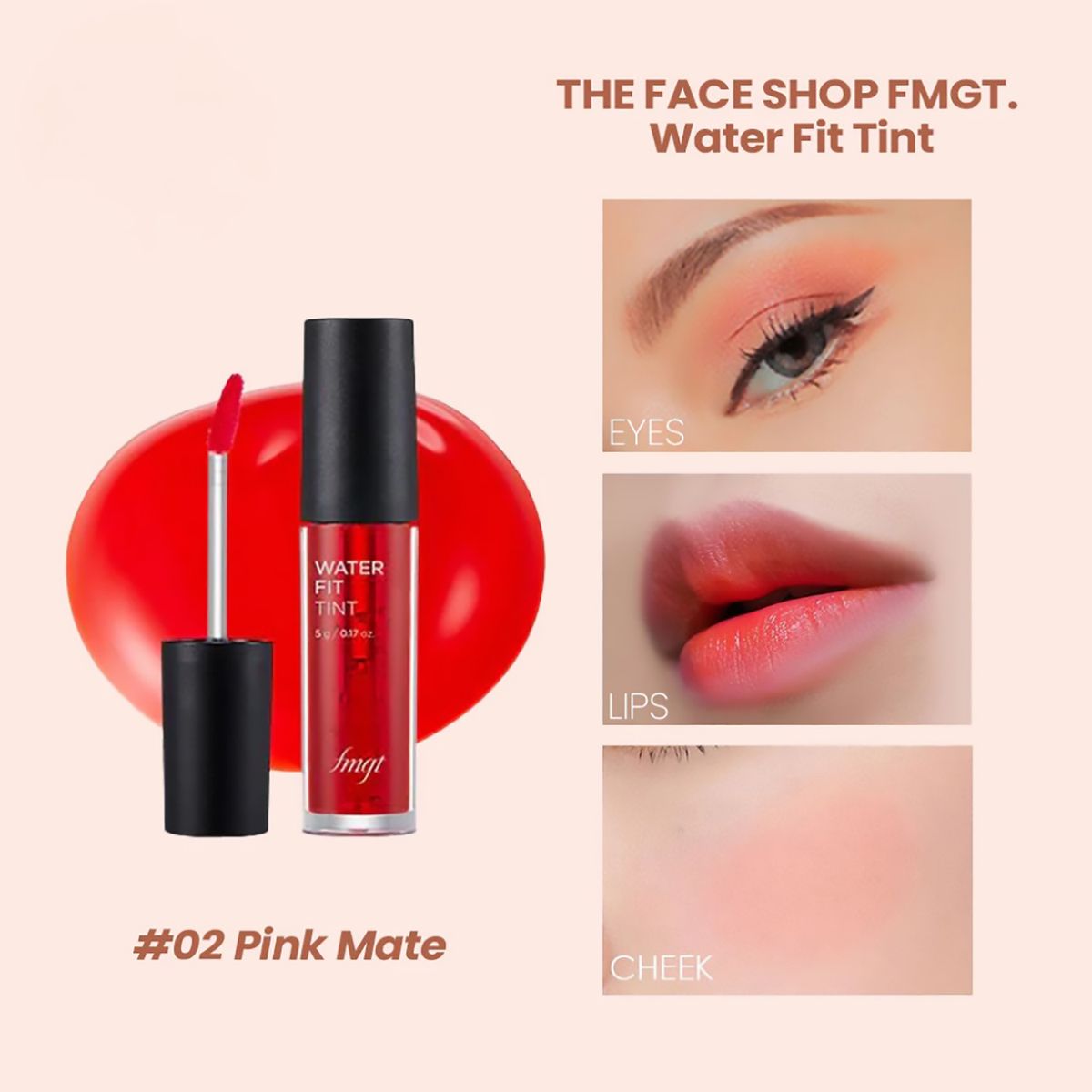 FMGT - Tinta Labial Hidratante con Brillo y Color de Larga Duración 02 PINK MATE