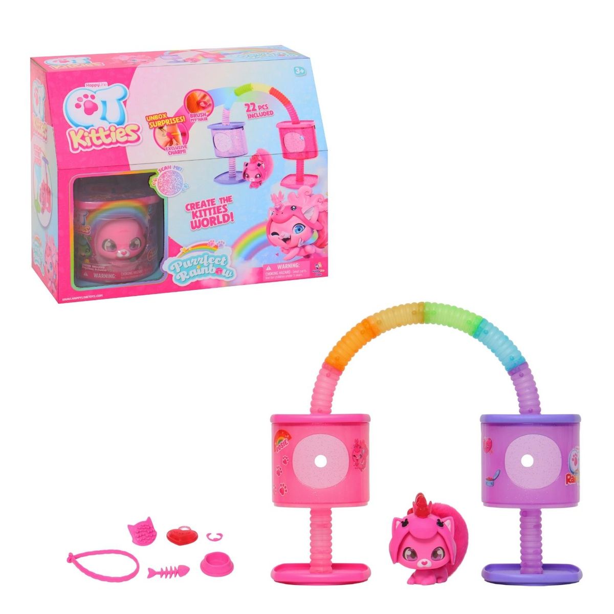 QT KITTIES - Figura Kitties Rainbow Set 2 En 1