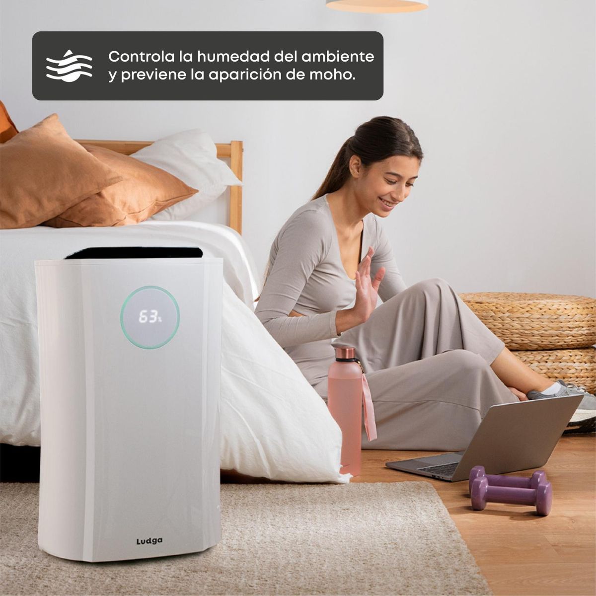 LUDGA - Deshumedecedor Y Purificador De Aire Ldg-6310 Ludga