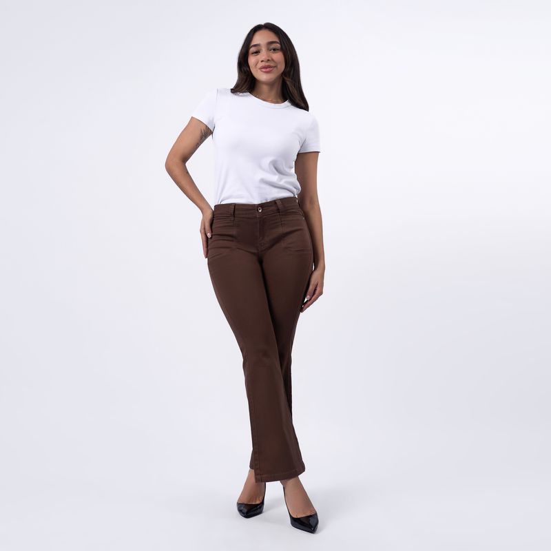 TAYSSIR - Pantalón Flare Tiro Alto Mujer Tayssir