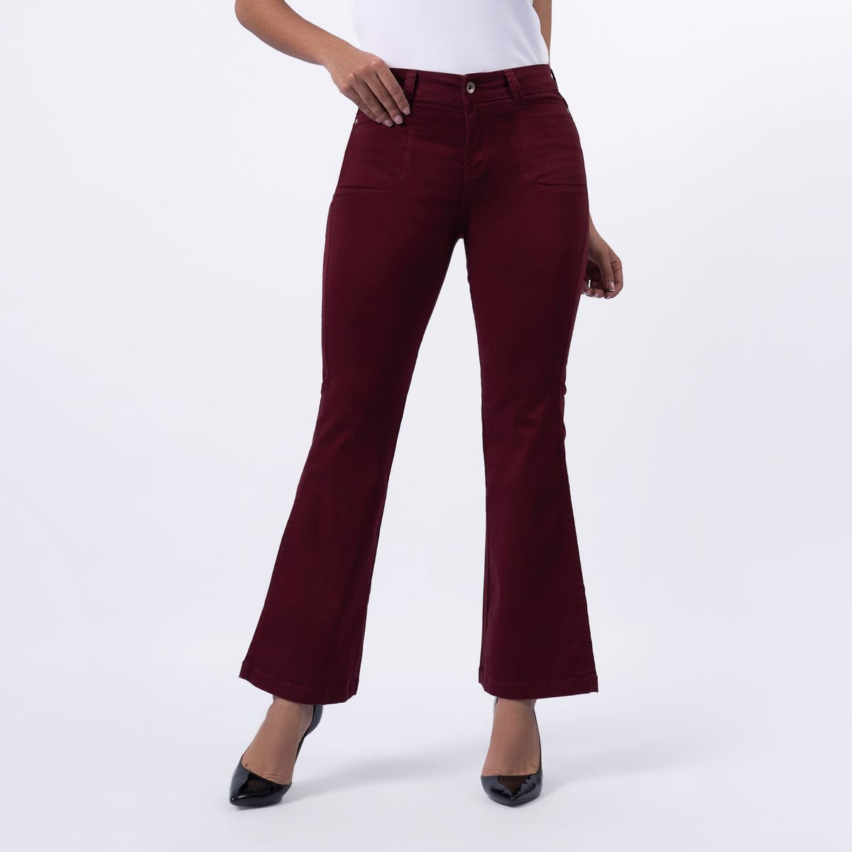 TAYSSIR - Pantalón Flare Tiro Alto Mujer Tayssir