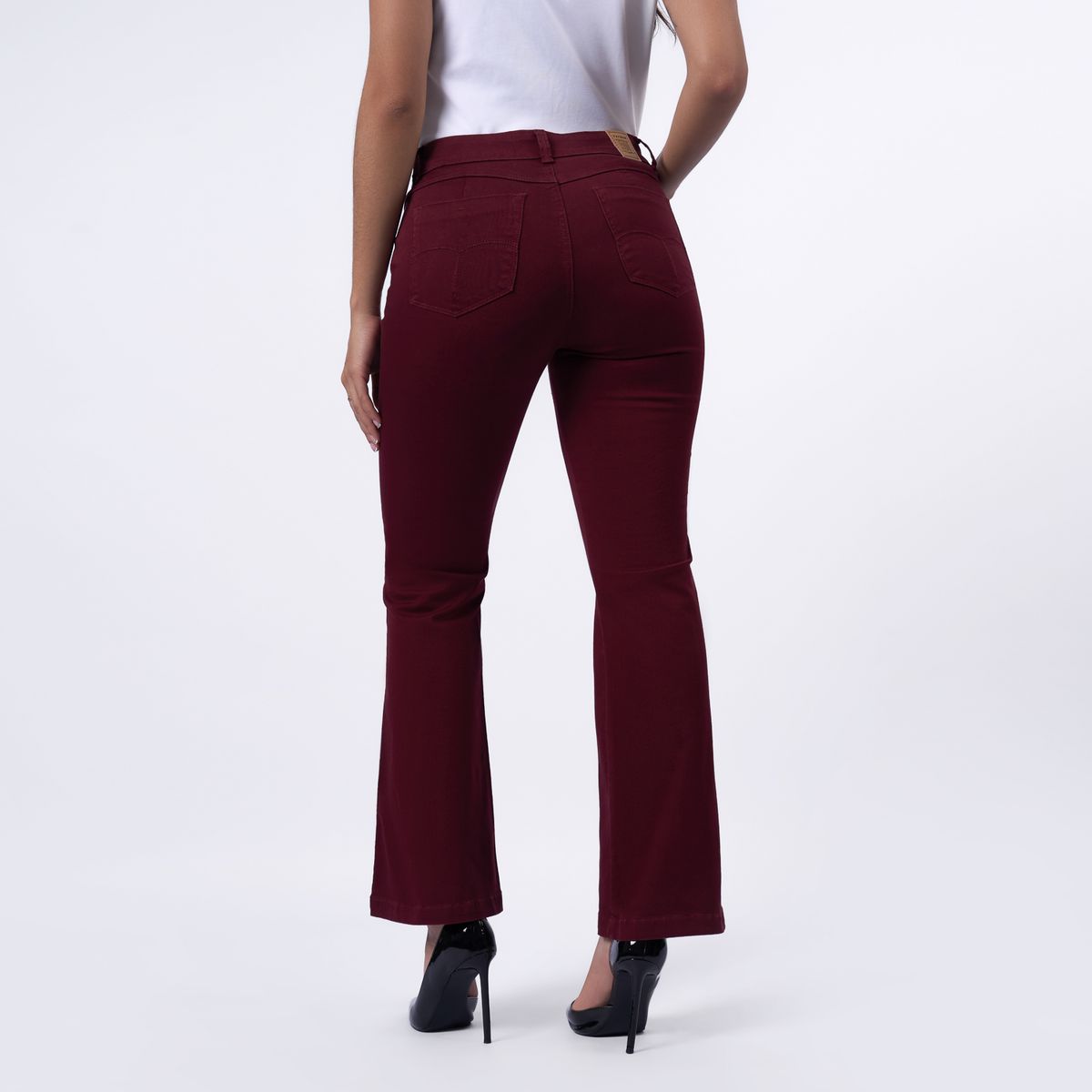 TAYSSIR - Pantalón Flare Tiro Alto Mujer Tayssir