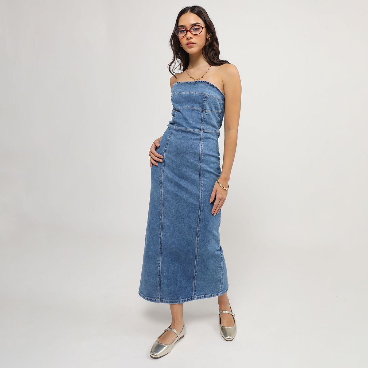 SYBILLA - Vestido Denim Largo Mujer Sybilla