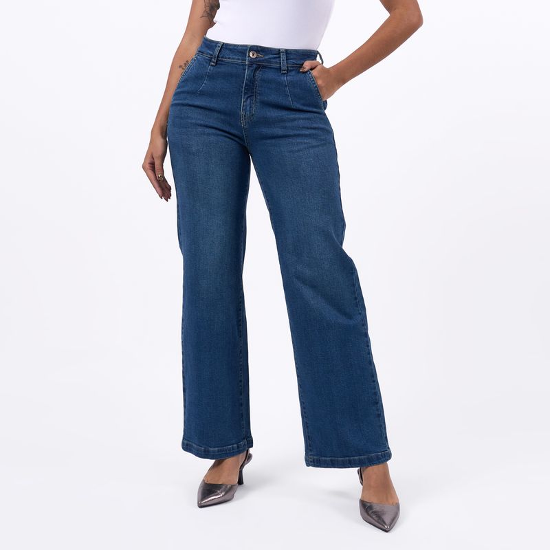 TAYSSIR - Jean Wide Leg Tiro Alto Mujer Tayssir