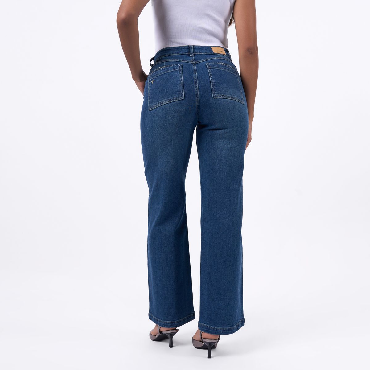 TAYSSIR - Jean Wide Leg Tiro Alto Mujer Tayssir