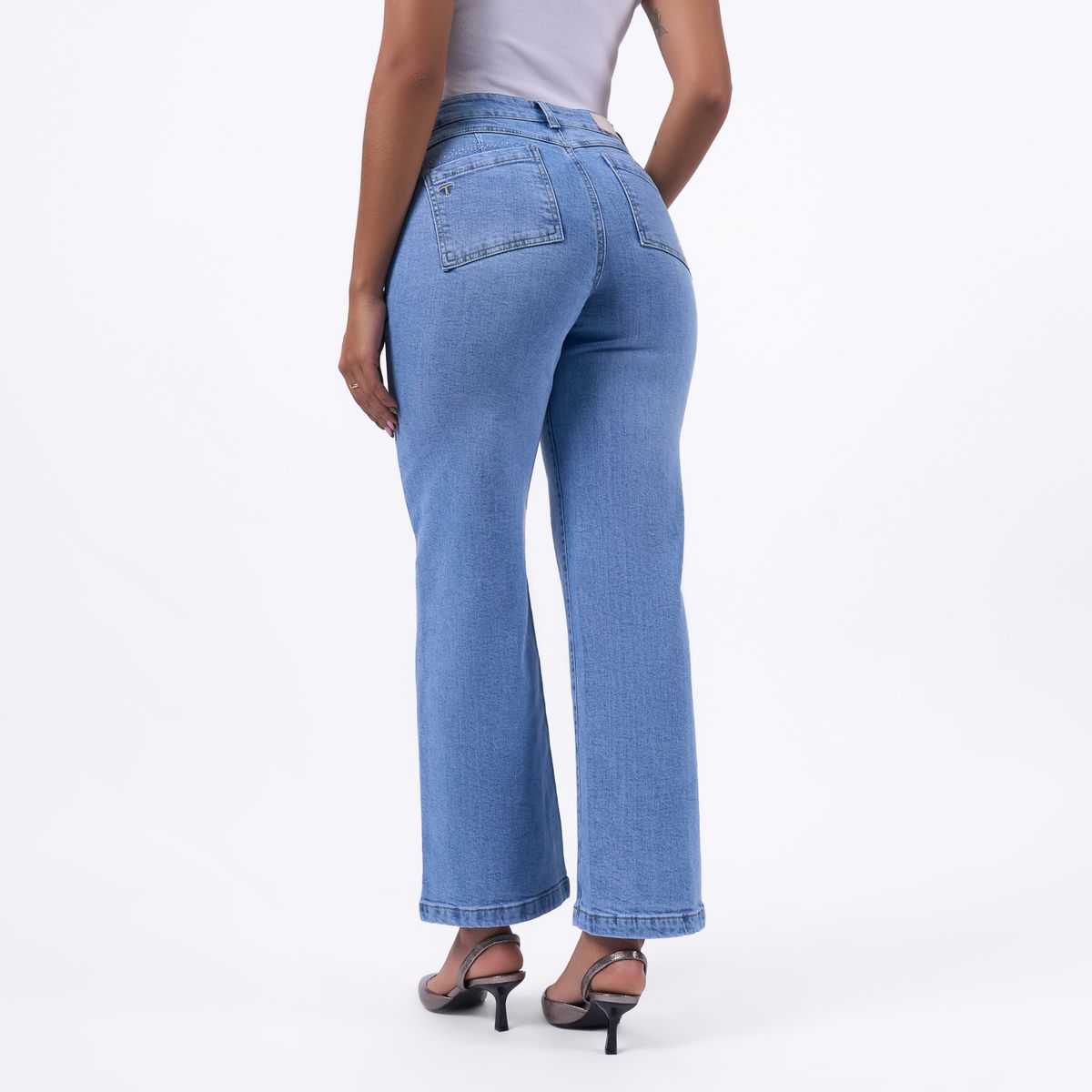 TAYSSIR - Jean Wide Leg Tiro Alto Mujer Tayssir