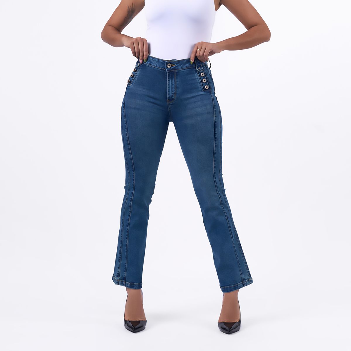 TAYSSIR - Jean Boot Cut Tiro Alto Mujer Tayssir