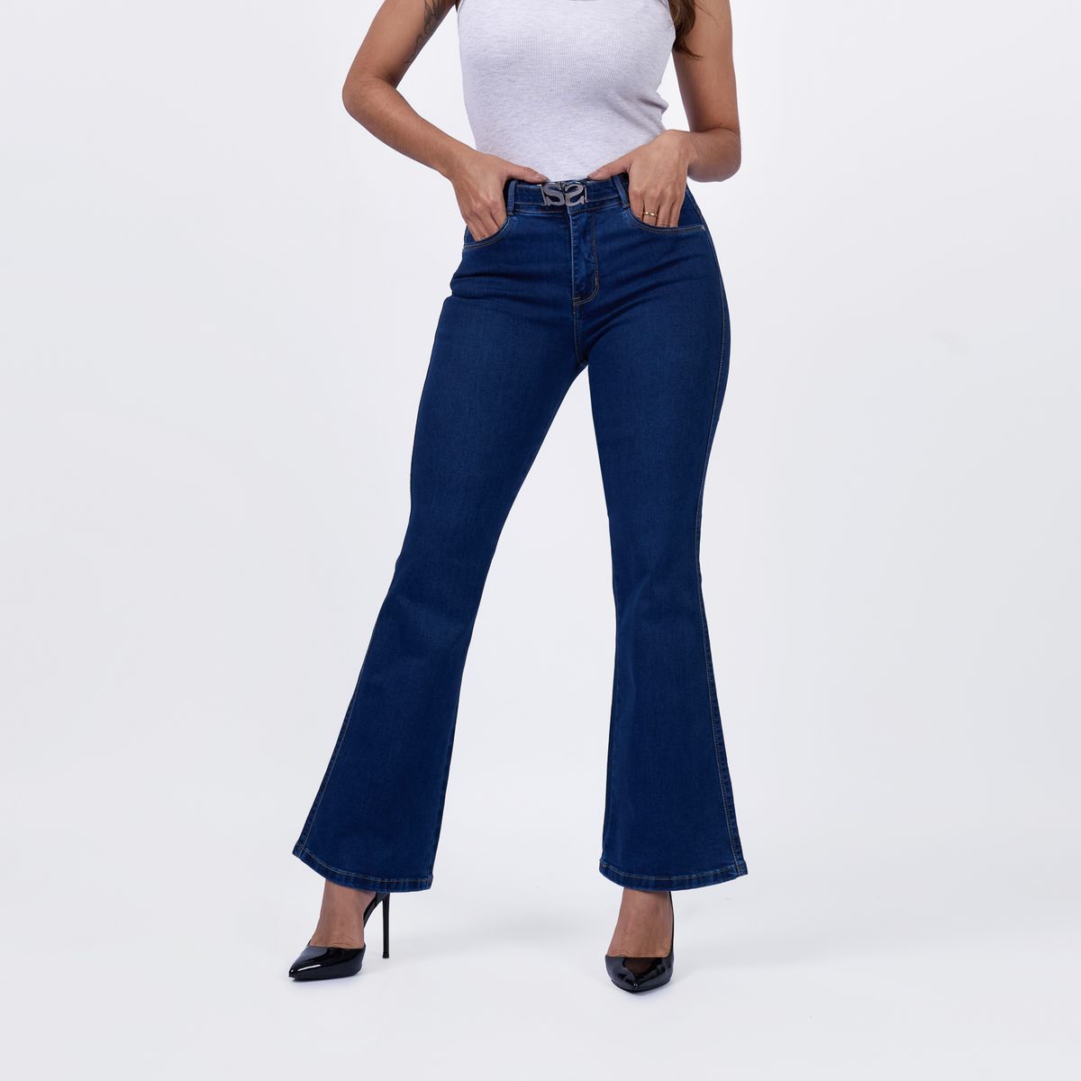 TAYSSIR - Jean Flare Tiro Alto Mujer Tayssir