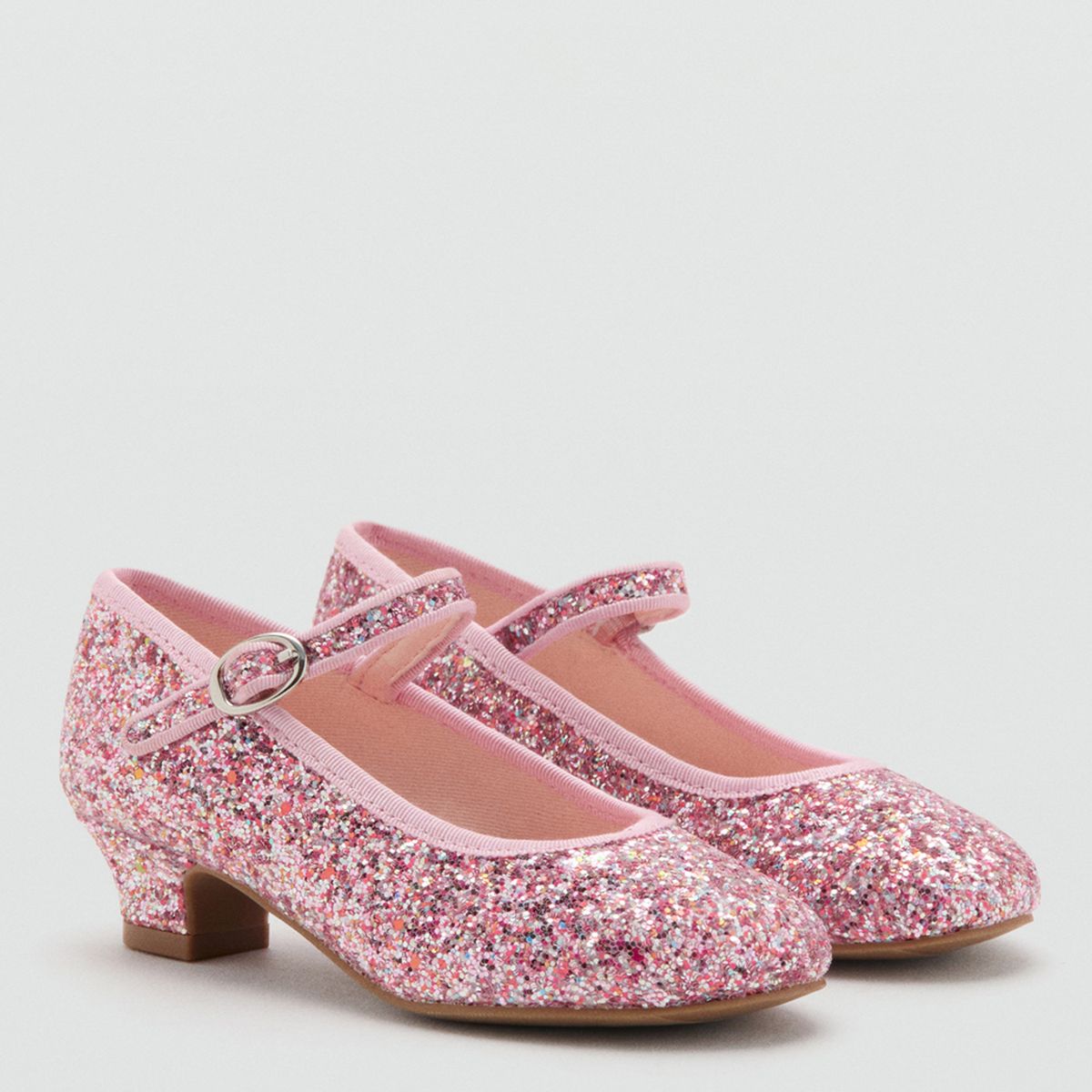 MANGO KIDS - Zapatos Tacón Niña Escarchados 